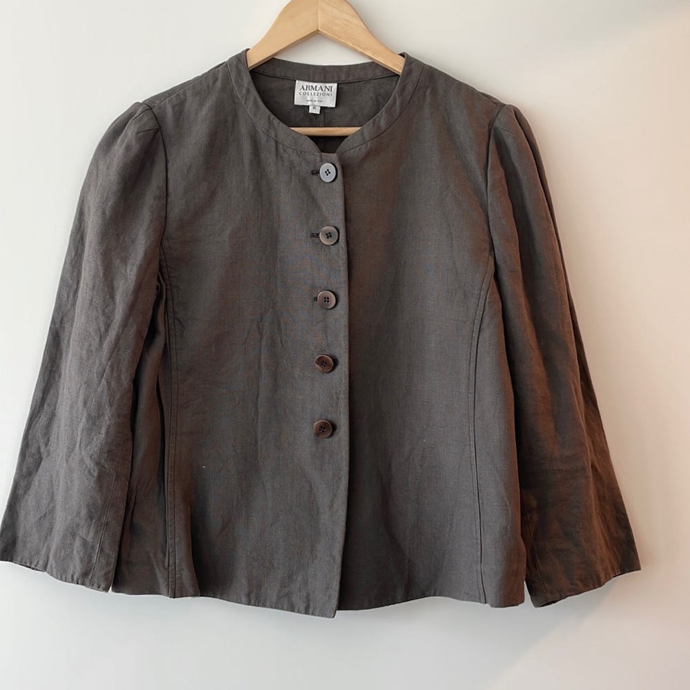 (L) Armani Collezioni Women's Linen Taupe - made in Italy/ size 46